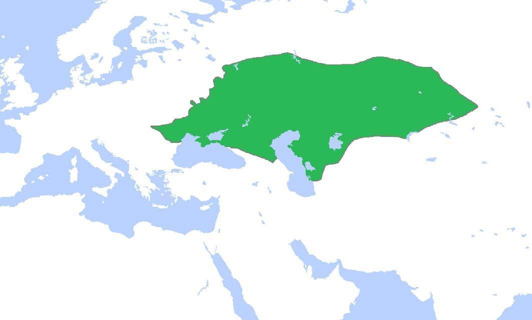 Map of the Khanate of the Golden Horde, 1300 CE