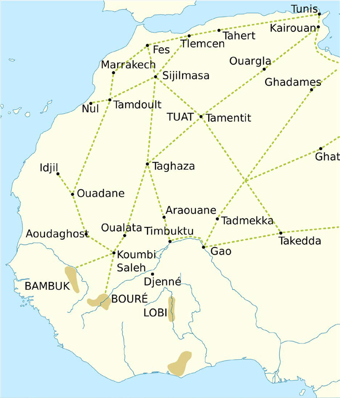 Map of the Trans-Saharan Trade Routes