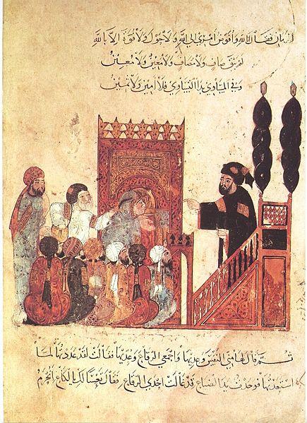 Abbasid Qadi delivers Khutbah in Mosque on the Minbar