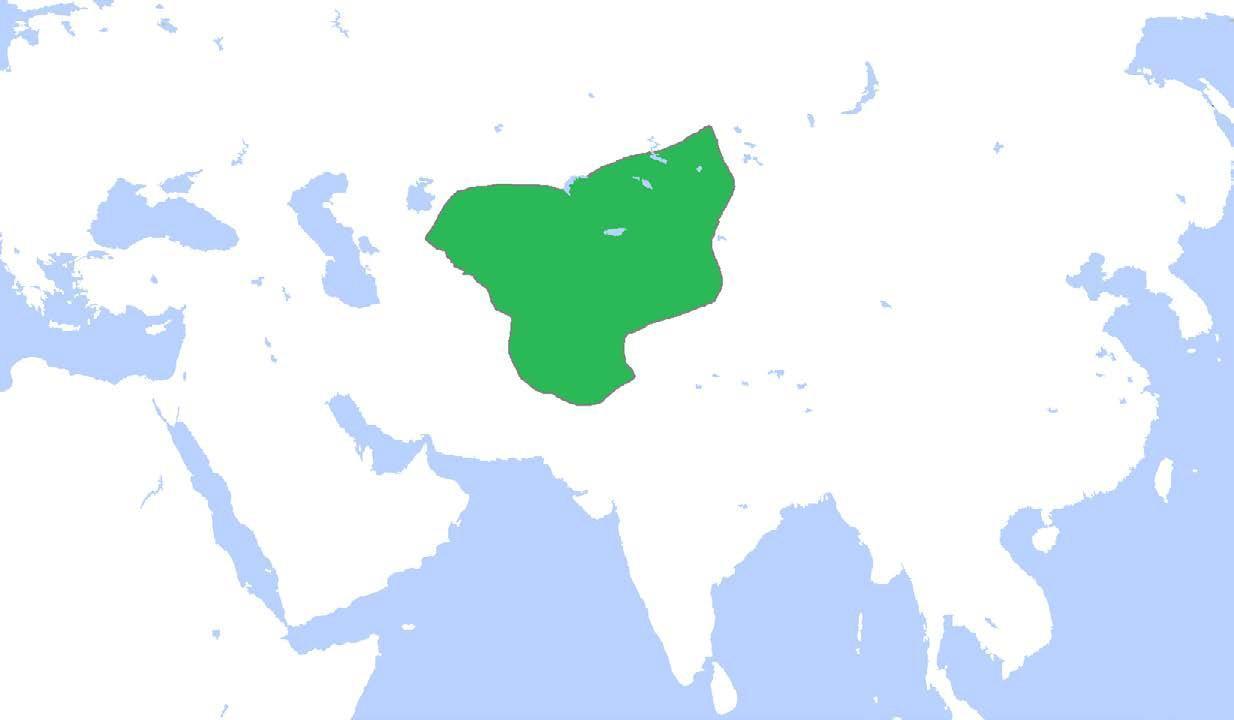 Map of the Khanate of Chagatai, 1300 CE