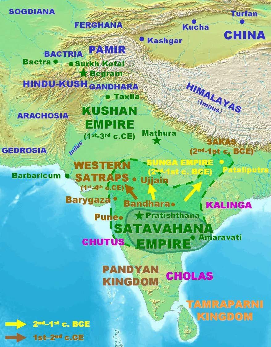Map of India in the second and first century CE