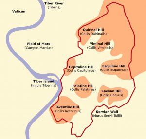 Map of the Seven Hills of Rome