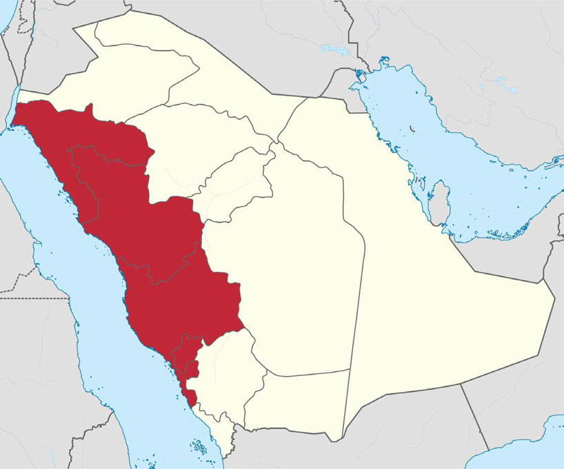 Map of the Hijaz Region of Arabia