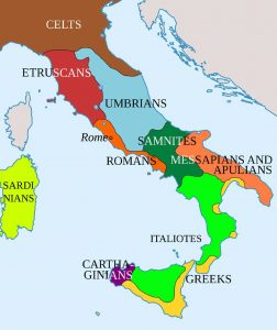 Map of Italy in 400 BCE