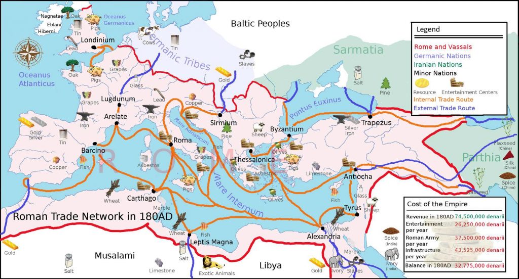 Map of Roman Trade Routes