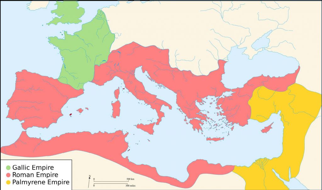 Map of the Roman Empire during the Third-Century Crisis