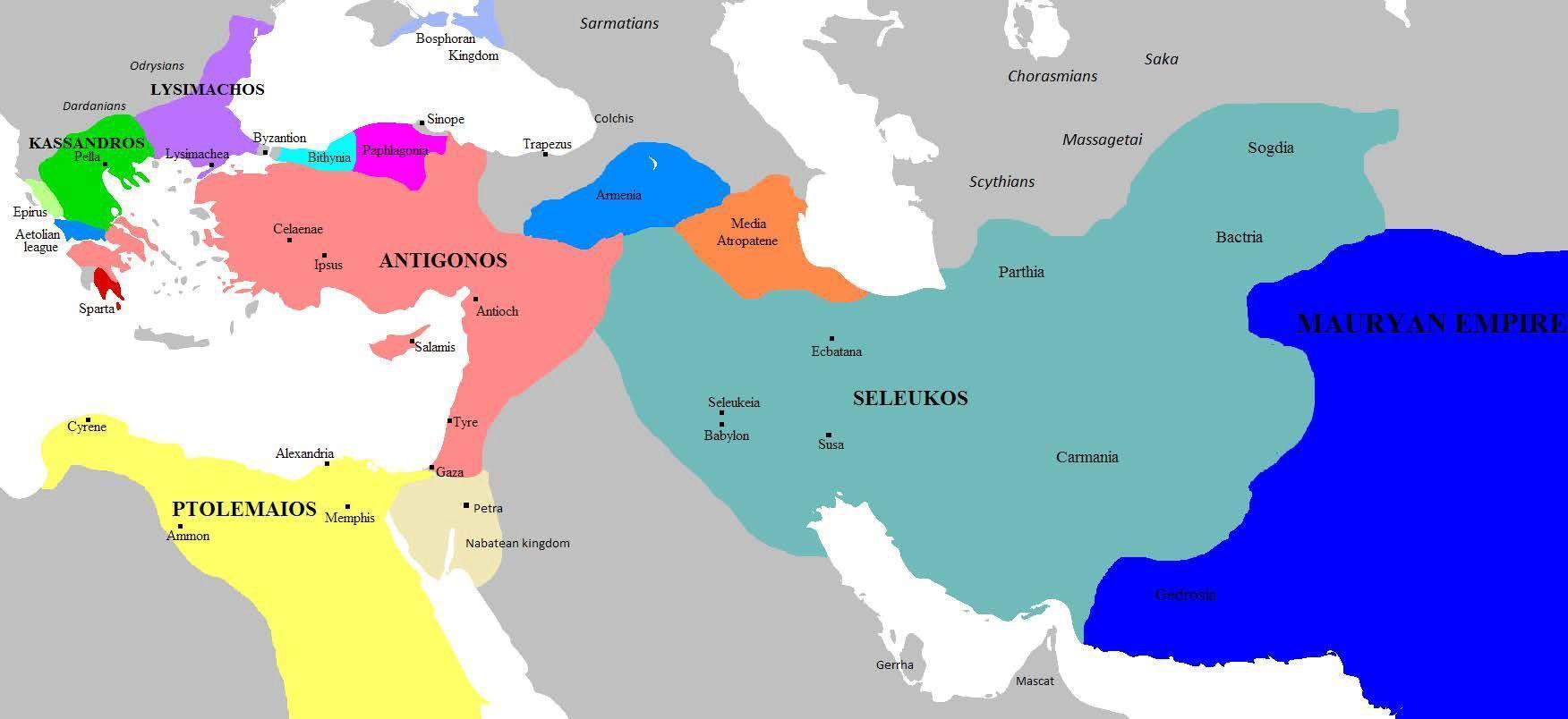 Map of the Hellenistic Kingdoms