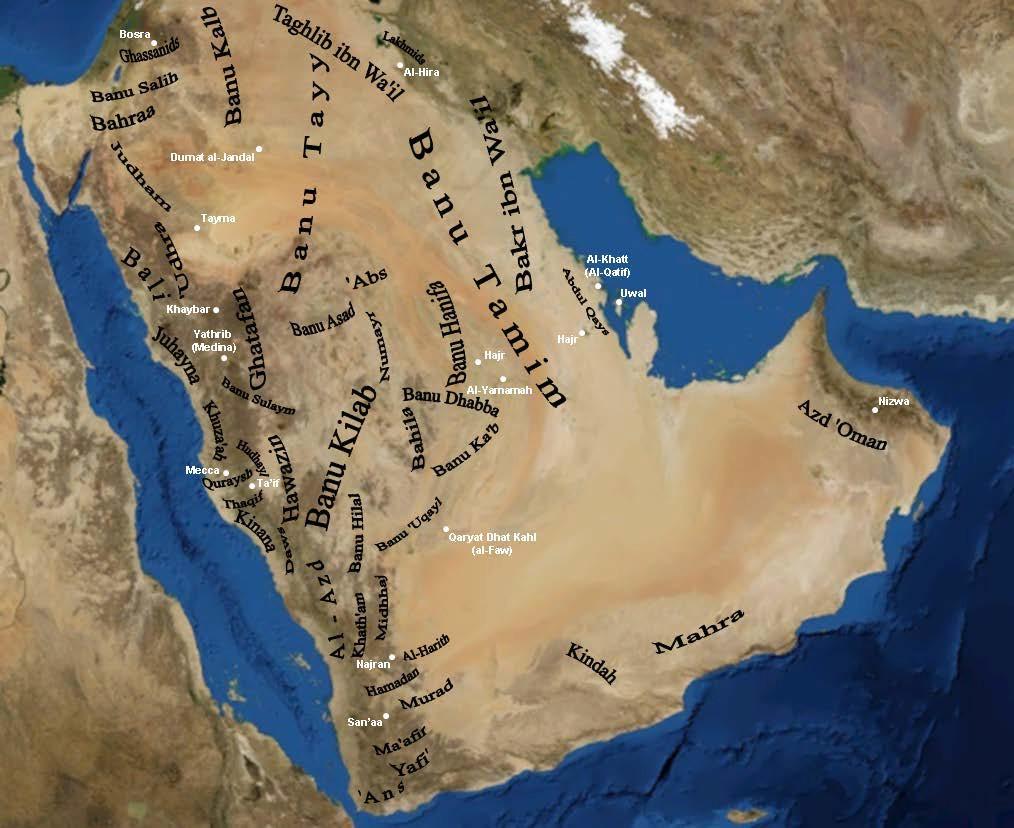 Map of The Tribes of Arabia