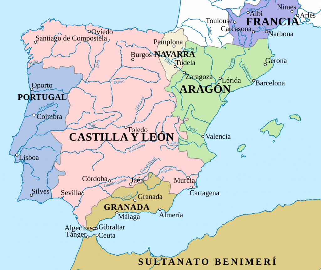 Map of The Iberian Peninsula in 1360