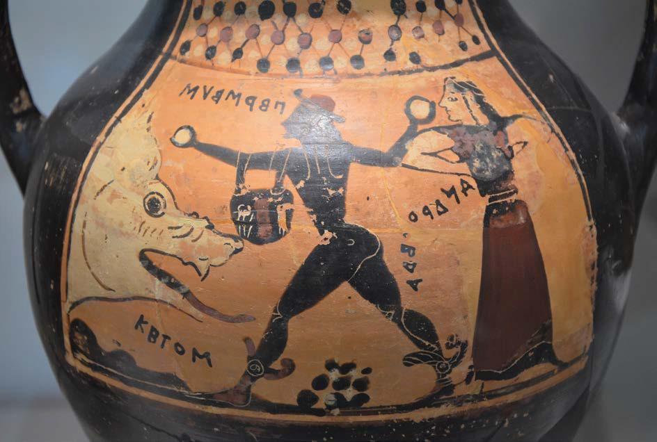 Corinthian black-figure amphora, depicting the myth of Perseus and Andromeda c. 575-550 BCE