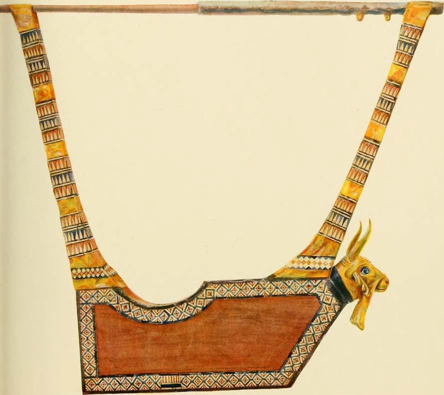 A musical instrument described as the Queen's Lyre