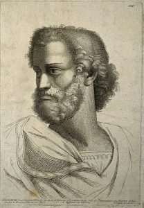 An engraving of Aristotle&#039;s likeness