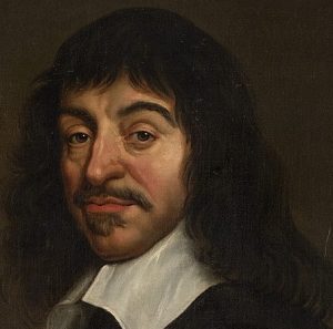 An oil painting of influential Enlightenment thinker, Rene Descartes.