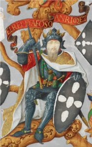 “King Afonso Henriques, first King of Portugal, in a 16th century miniature”