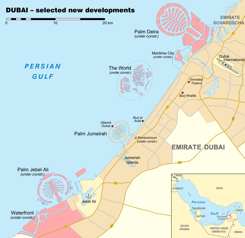 Artificial Island Construction, Dubai, United Arab Emirates.