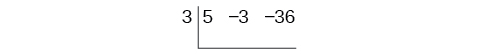 Synthetic Division Chart - step 1