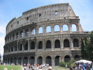 The outside of the Colosseum