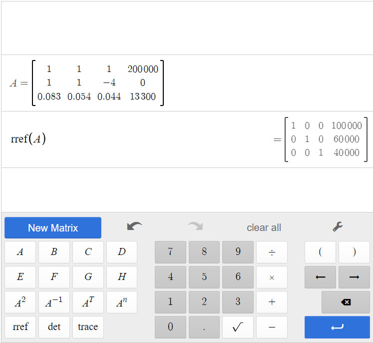 2.5 Matrix Calculator Finite Mathematics