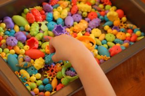 bucket of children's beads