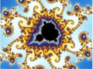 A portion of the boundary of the Mandelbrot set, blown up to many times its original size