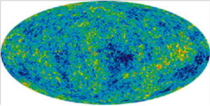 The first fine-resolution map of the microwave sky, produced from the WMAP data. This picture of the infant universe shows the temperature fluctuations corresponding to the seeds of galaxies.