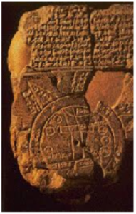 A tablet of ancient symbols created by the Babylonians