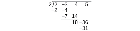 Long division shown without the variables.