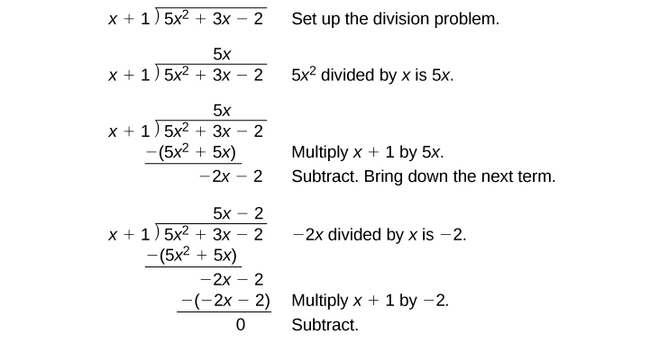 Using Long Division to Divide a Second-Degree Polynomial
