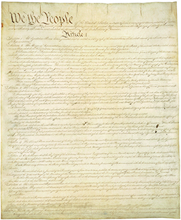 the first page of the 1787 United States Constitution