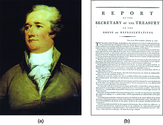 Portrait of Alexander Hamilton, the first secretary of the treasury.