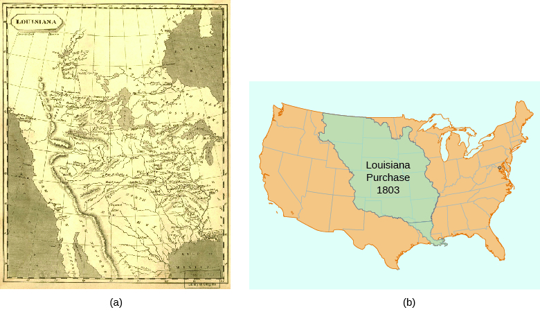 Maps showing the impact of the Louisiana Purchase.