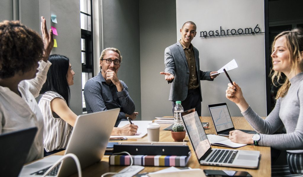 Group of diverse people having a business meeting